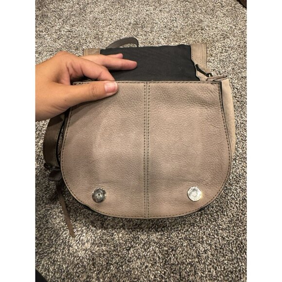 Rebecca Minkoff Womens Purse Crossbody Gray Brown Western Tassel Saddle Bag - Picture 8 of 8